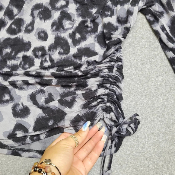 Michael Kors Leopard Print Cowl Neck Top - Picture 2 of 5